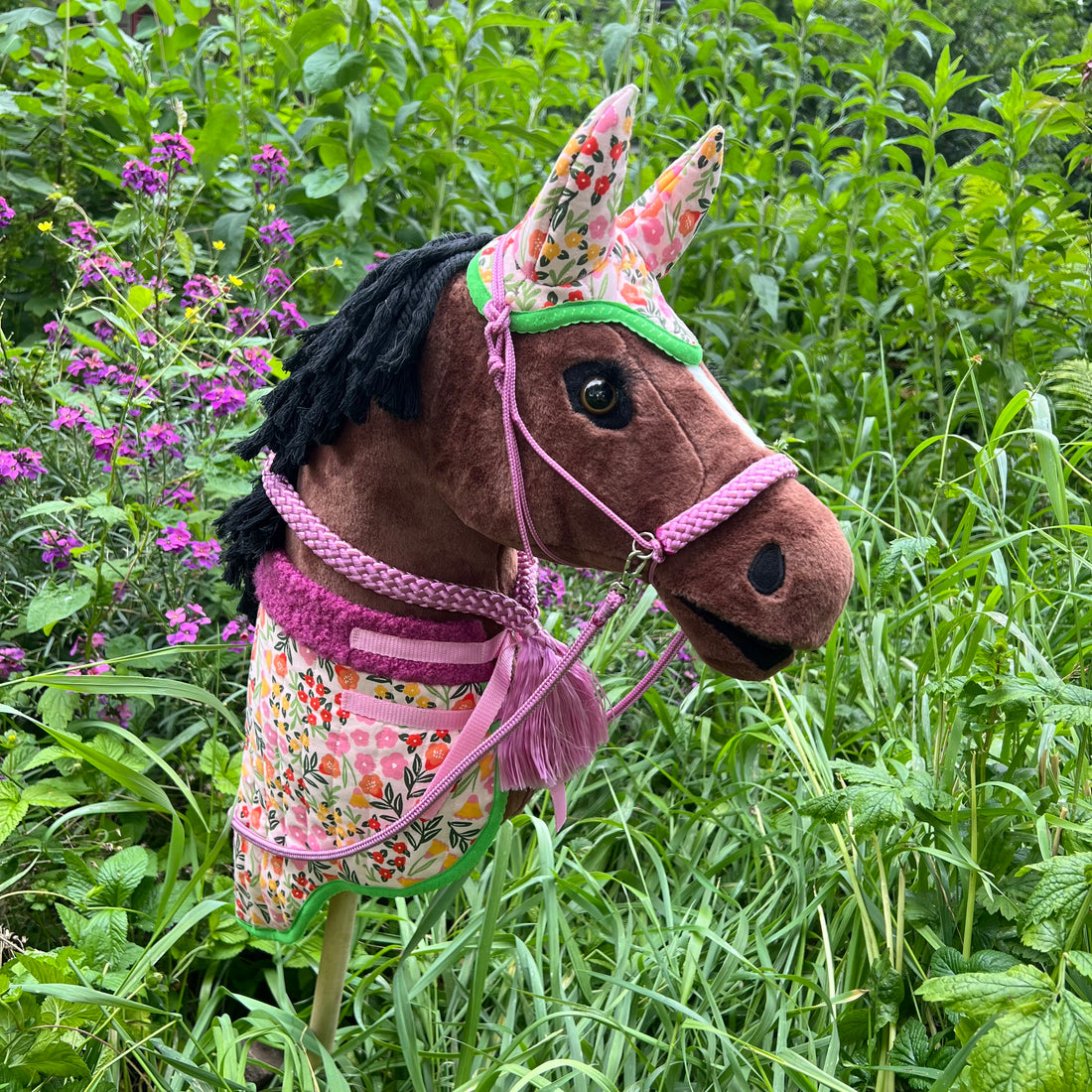 Touwsetje voor LeMieux met ronde touw teugels uni colour oud roze