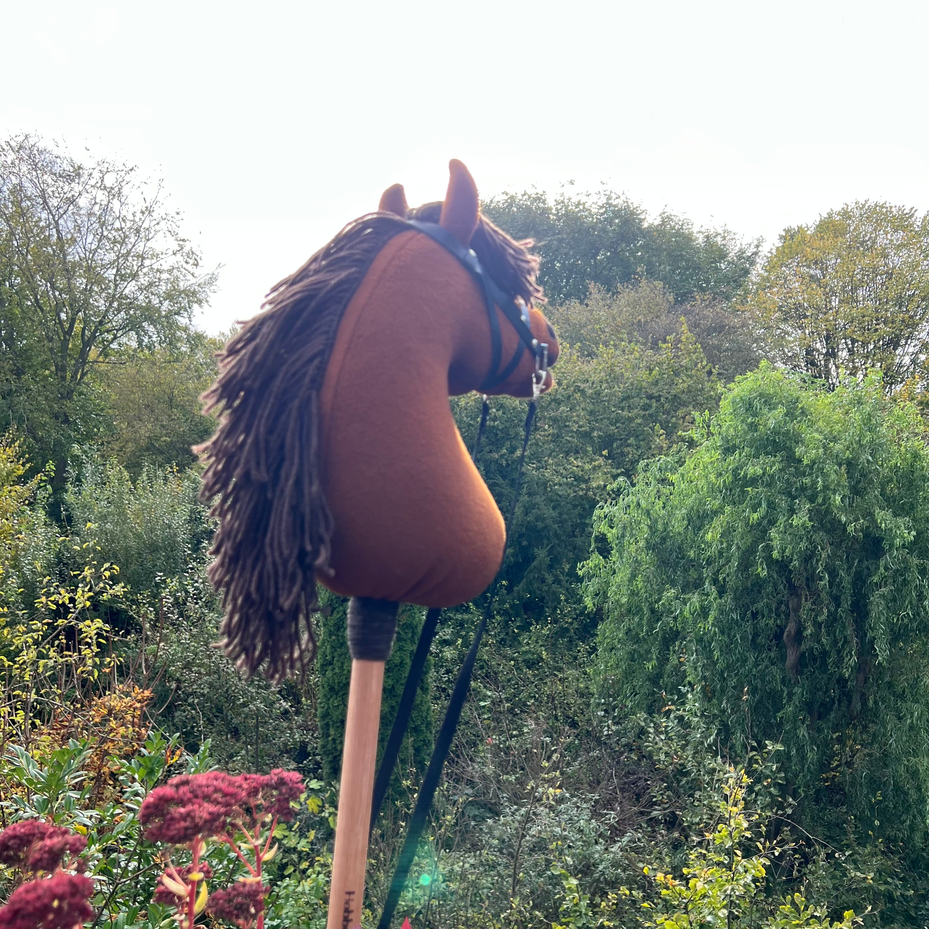 Hobbyhorse model Pony vos kleurig met Engels hoofdstel