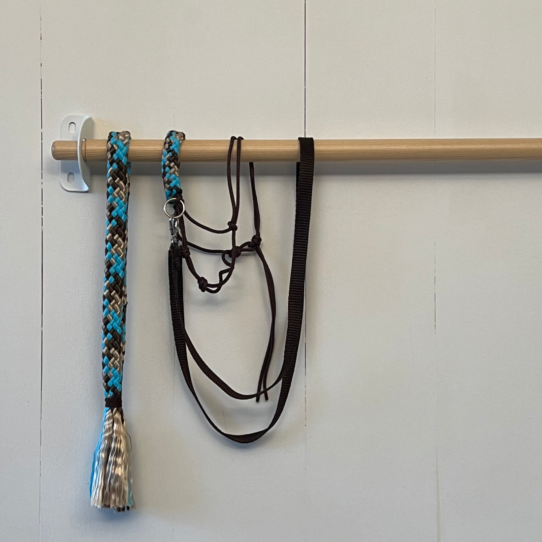 Touwsetje multi-colour blauw / donker bruin / beige