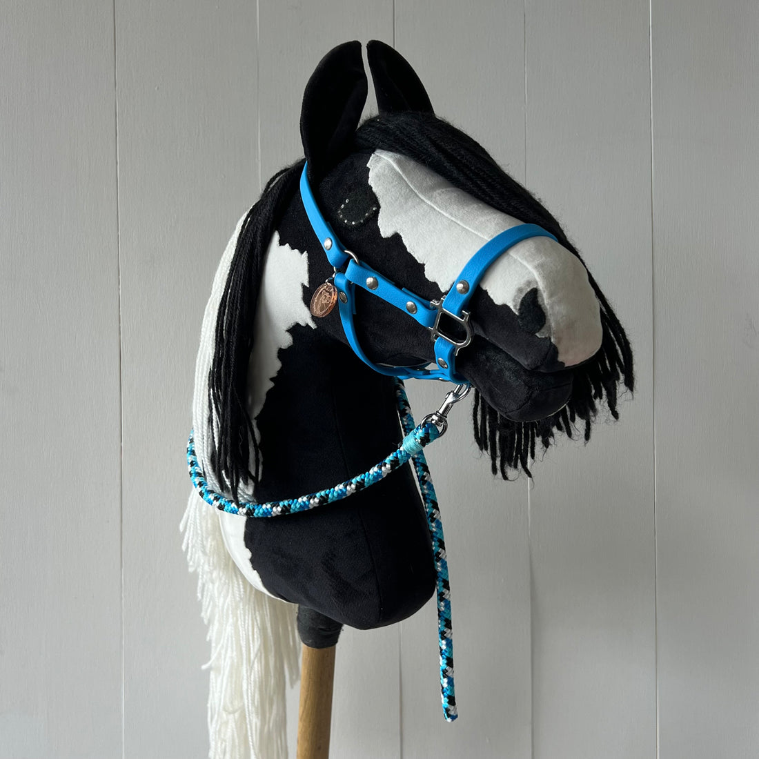 Halster / bitloos hoofdstel, maat M blauw band glad