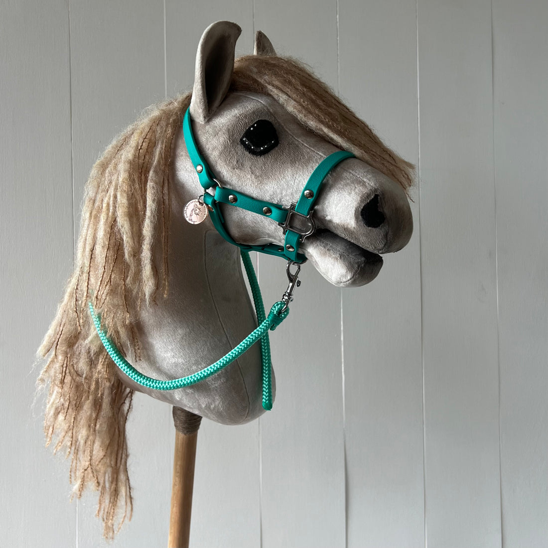 Halster / bitloos hoofdstel, maat M, petrol, band glad