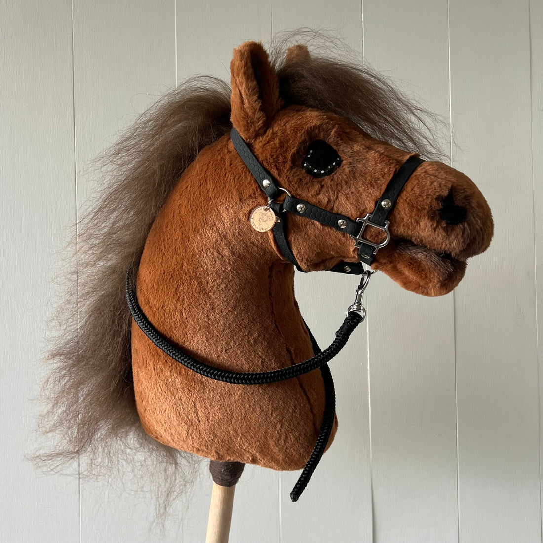 Halster / bitloos hoofdstel, maat M, zwart band structuur bolletjes