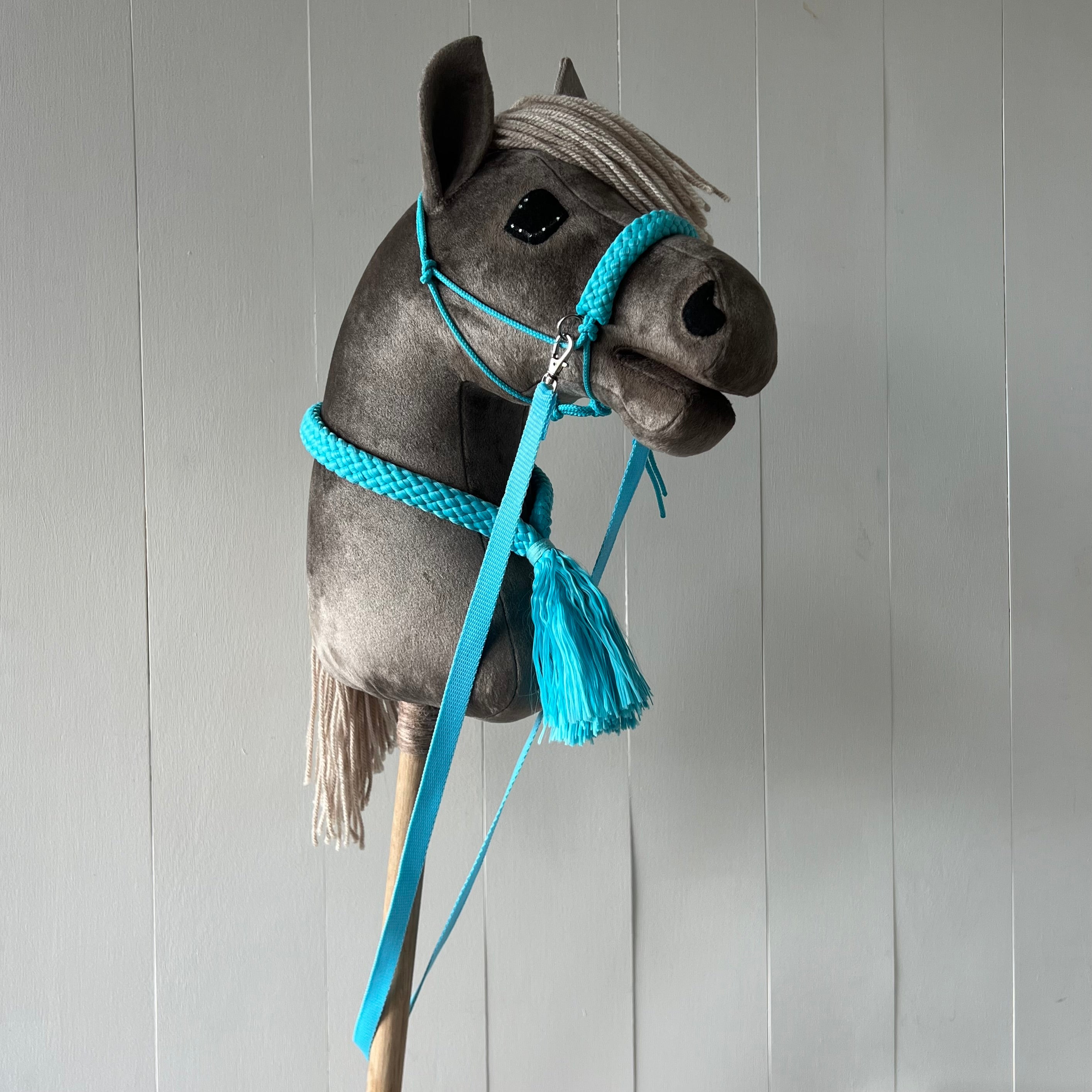 Touwsetje uni colour aqua blauw