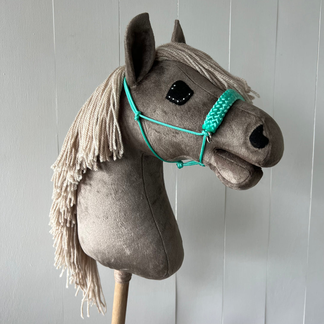 Touwhalster, maat M,uni colour mint groen