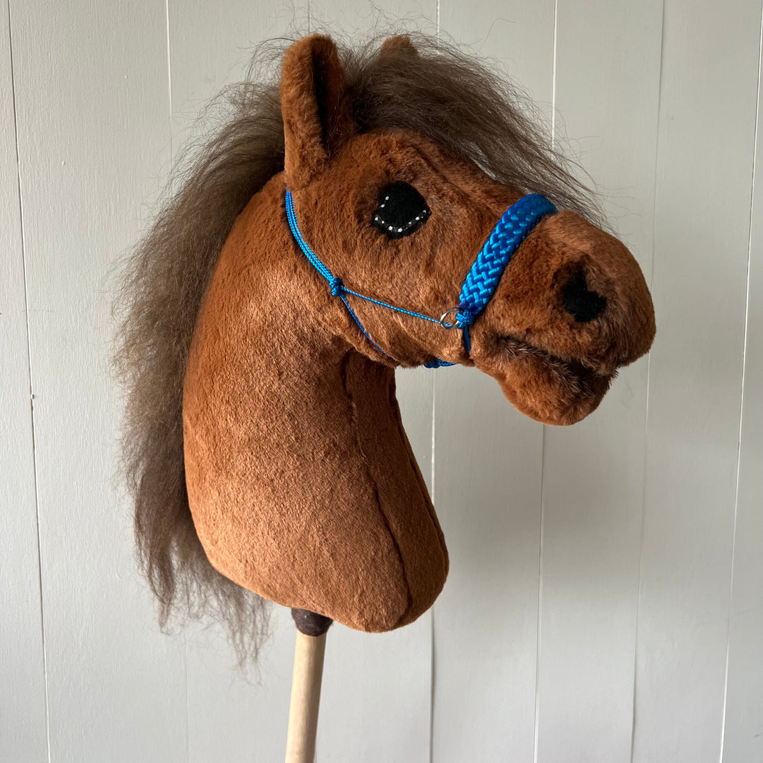 Touwhalster, maat M, uni colour fel blauw