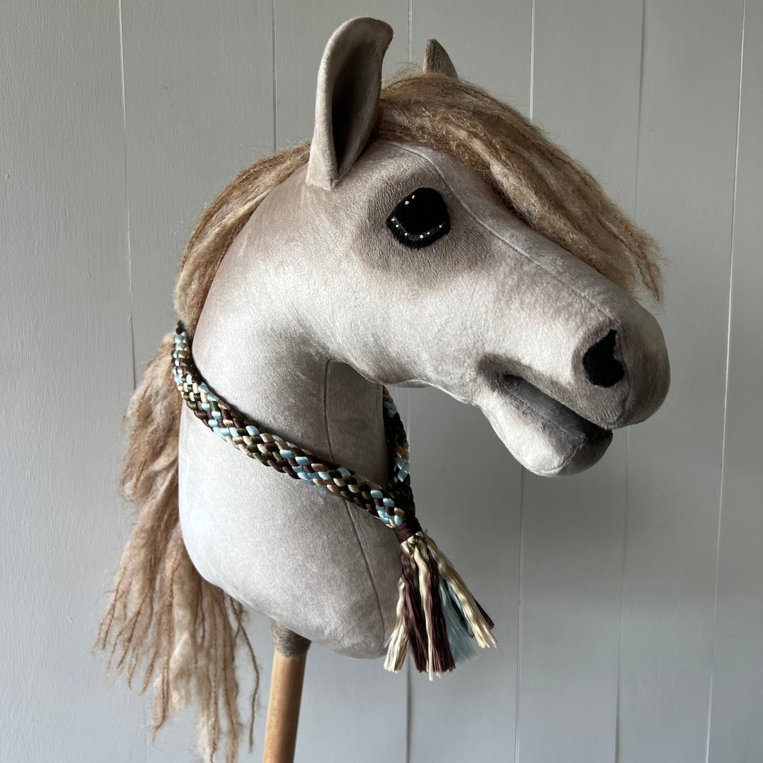 Neck-rope maat M, multi colour kaki-groen / beige / donker bruin