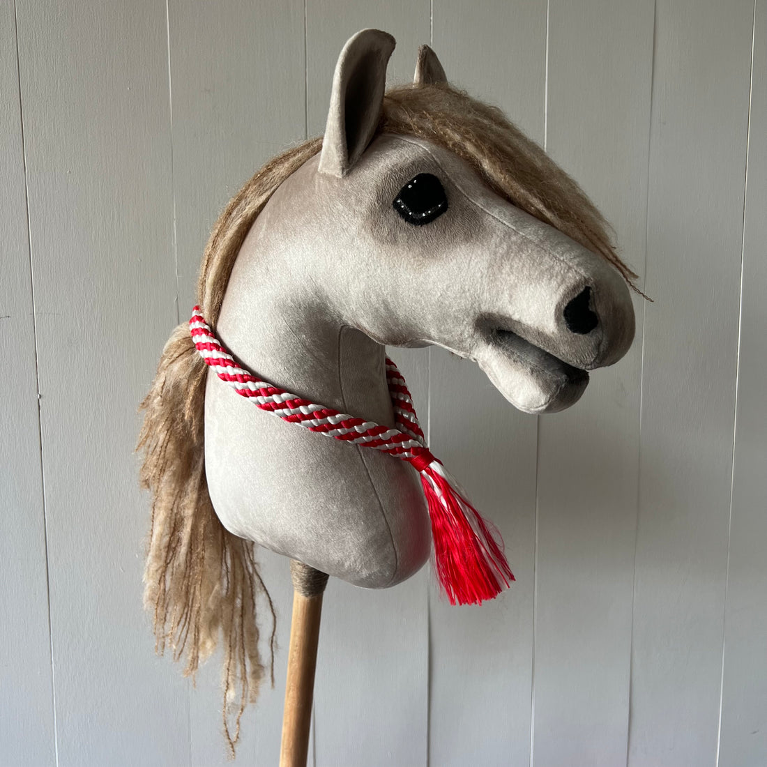 Neck-rope maat M, gestreept rood / lila