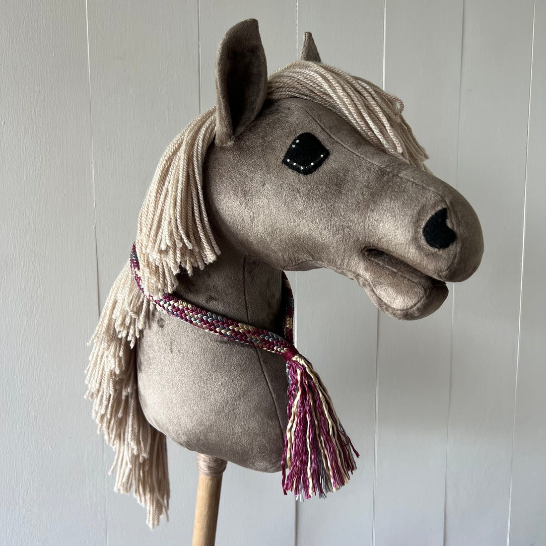 Neck-rope maat M, multi colour bordeaux /antraciet / beige