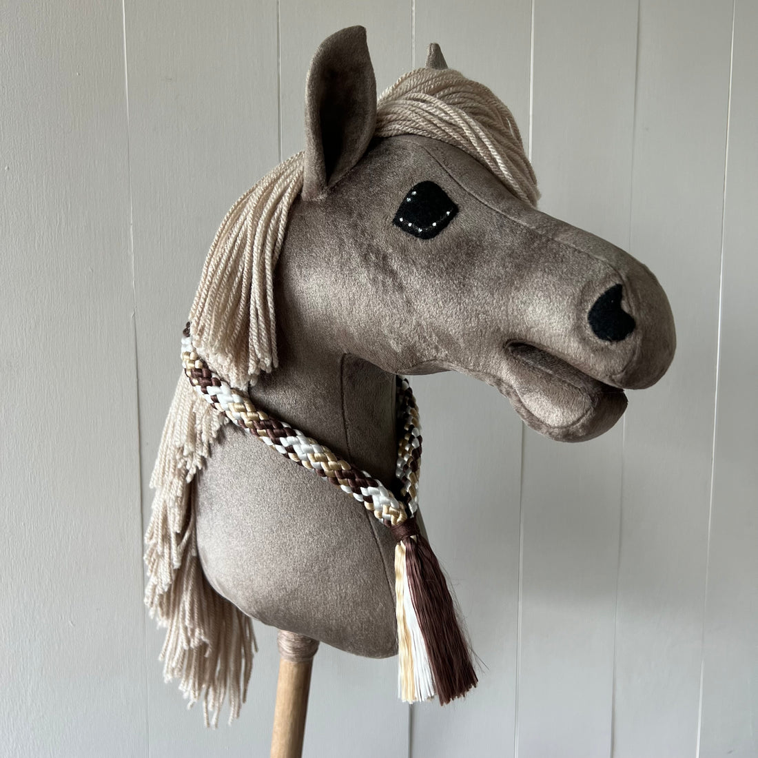 Neck-rope maat M, multi colour donker bruin / beige / crème