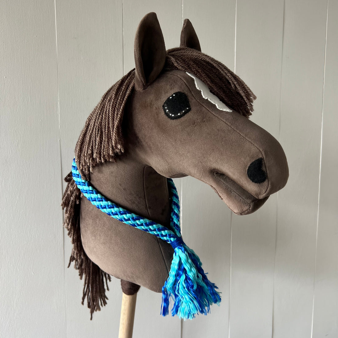 Neck-rope maat M, gestreept turquiose / fel blauw