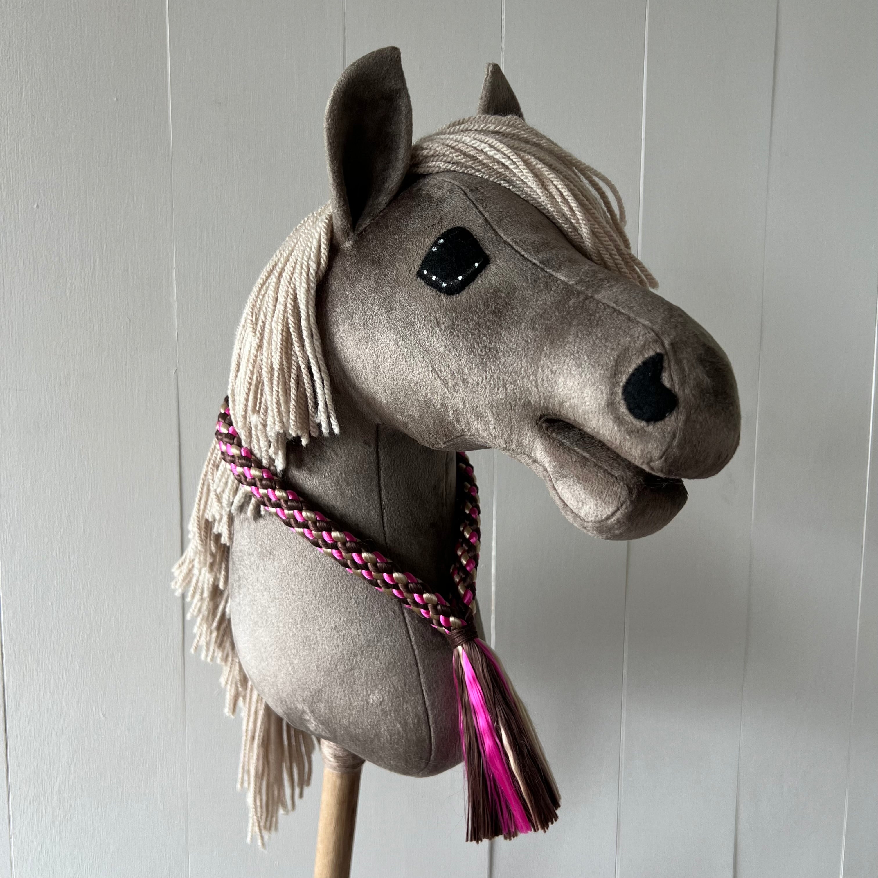 Neck-rope multi colour fuchsia / bruin / beige
