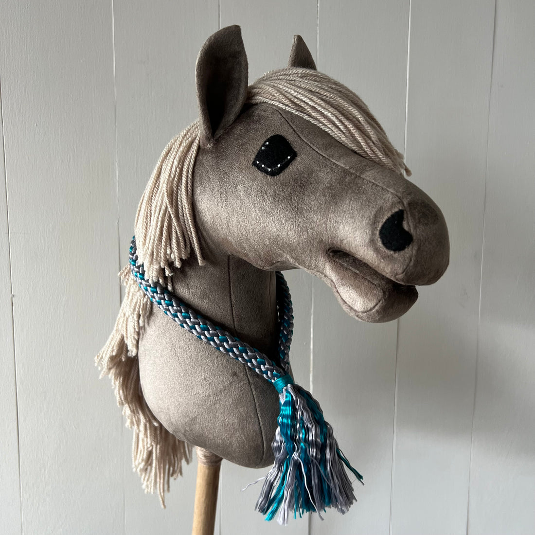 Neck-rope maat M, multi colour petrol / grijs