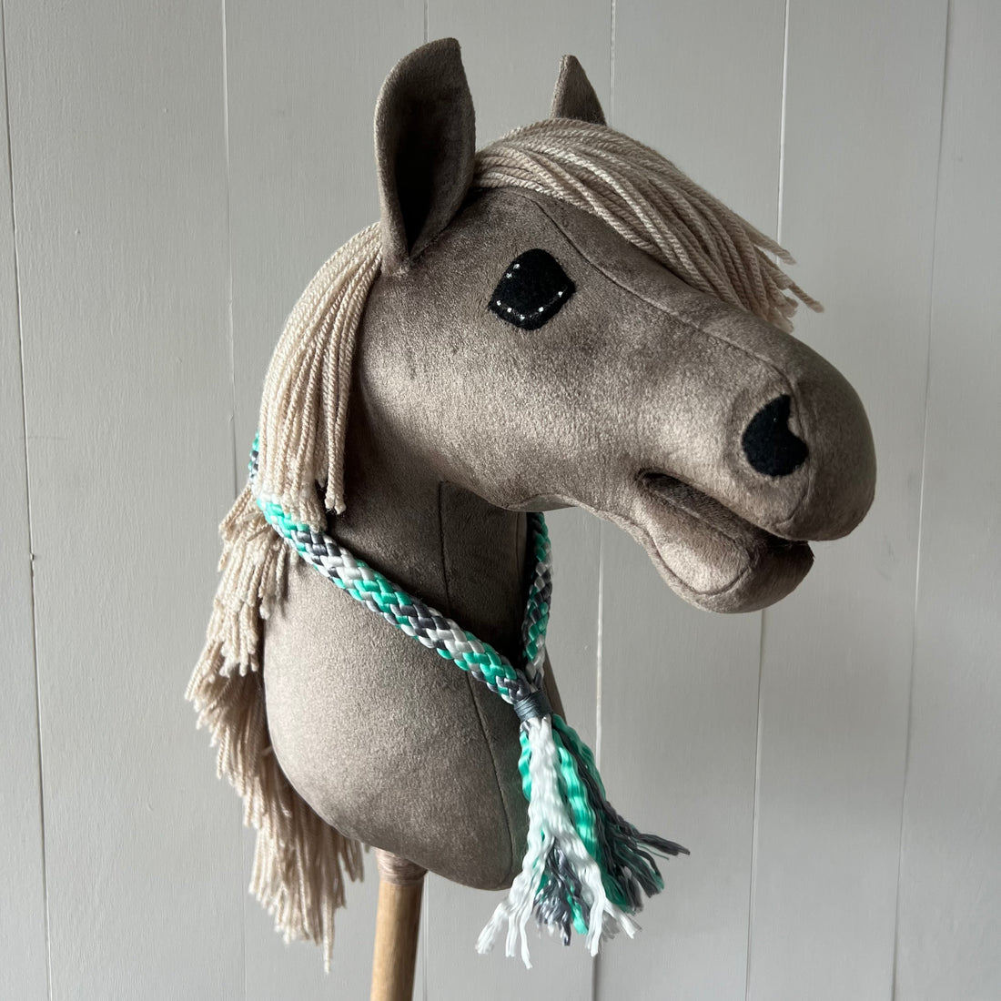 Neck-rope multi maat M, colour turquoise / licht grijs / crème