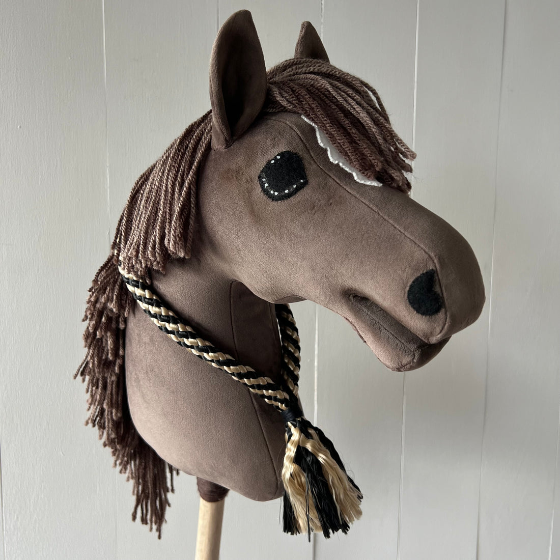 Neck-rope maat M, gestreept zwart / beige