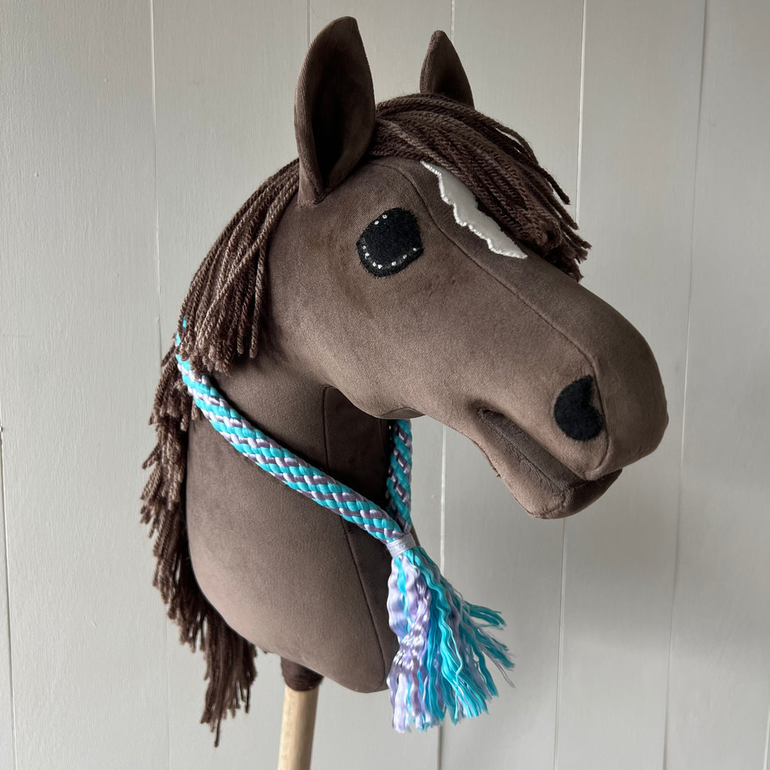 Neck-rope maat M, gestreept turquiose / lila