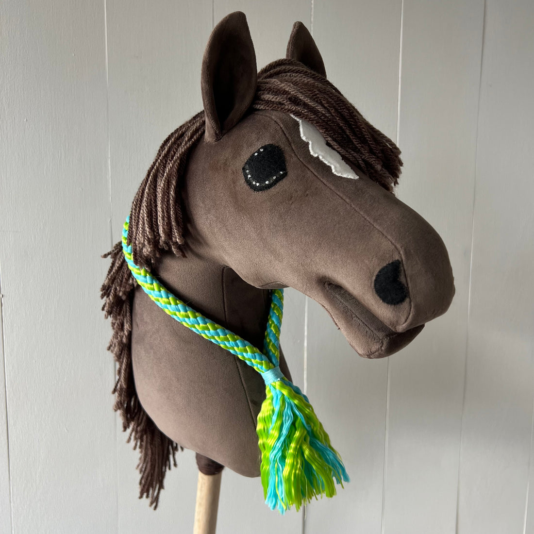 Neck-rope maat M, gestreept fel groen / blauw