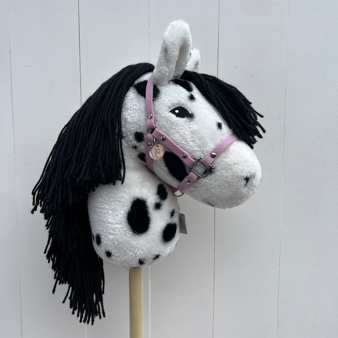 Halster / bitloos hoofdstel van band Lila hobbyhorse ByAstryp / Stip de pony