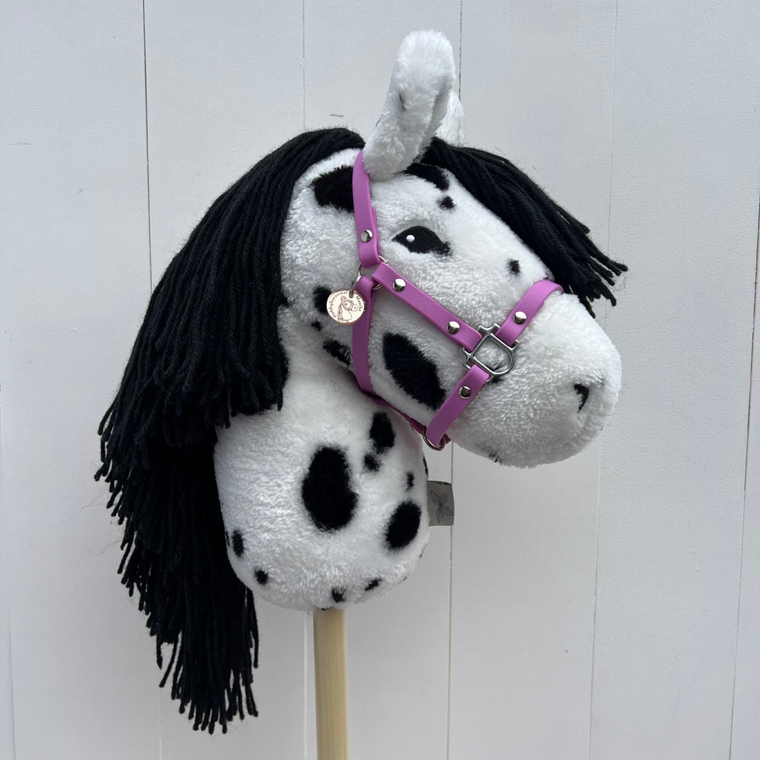 Halster / bitloos hoofdstel van band Lavendel hobbyhorse ByAstryp / Stip de pony