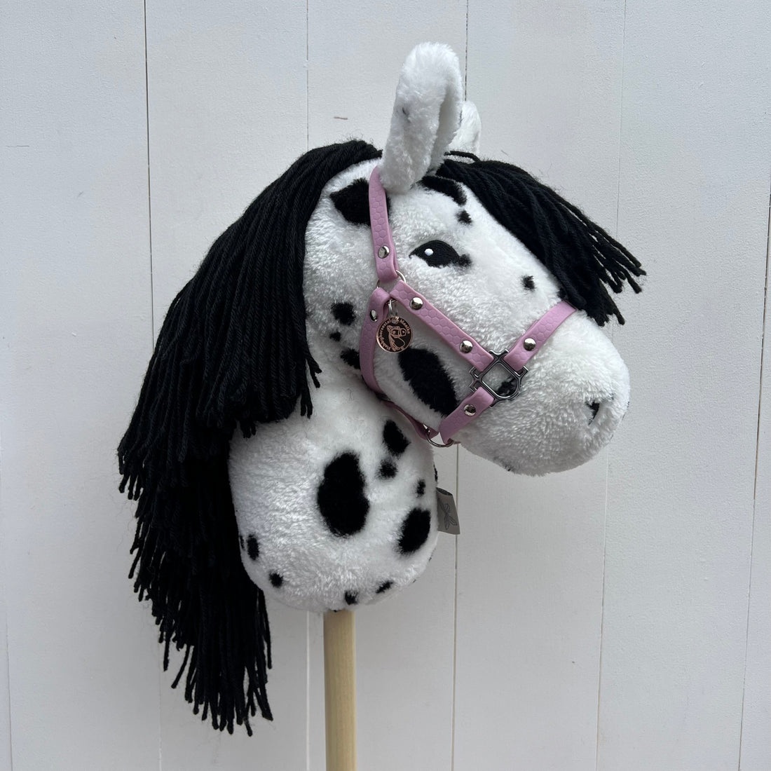 Halster / bitloos hoofdstel van band Lila hobbyhorse ByAstryp / Stip de pony