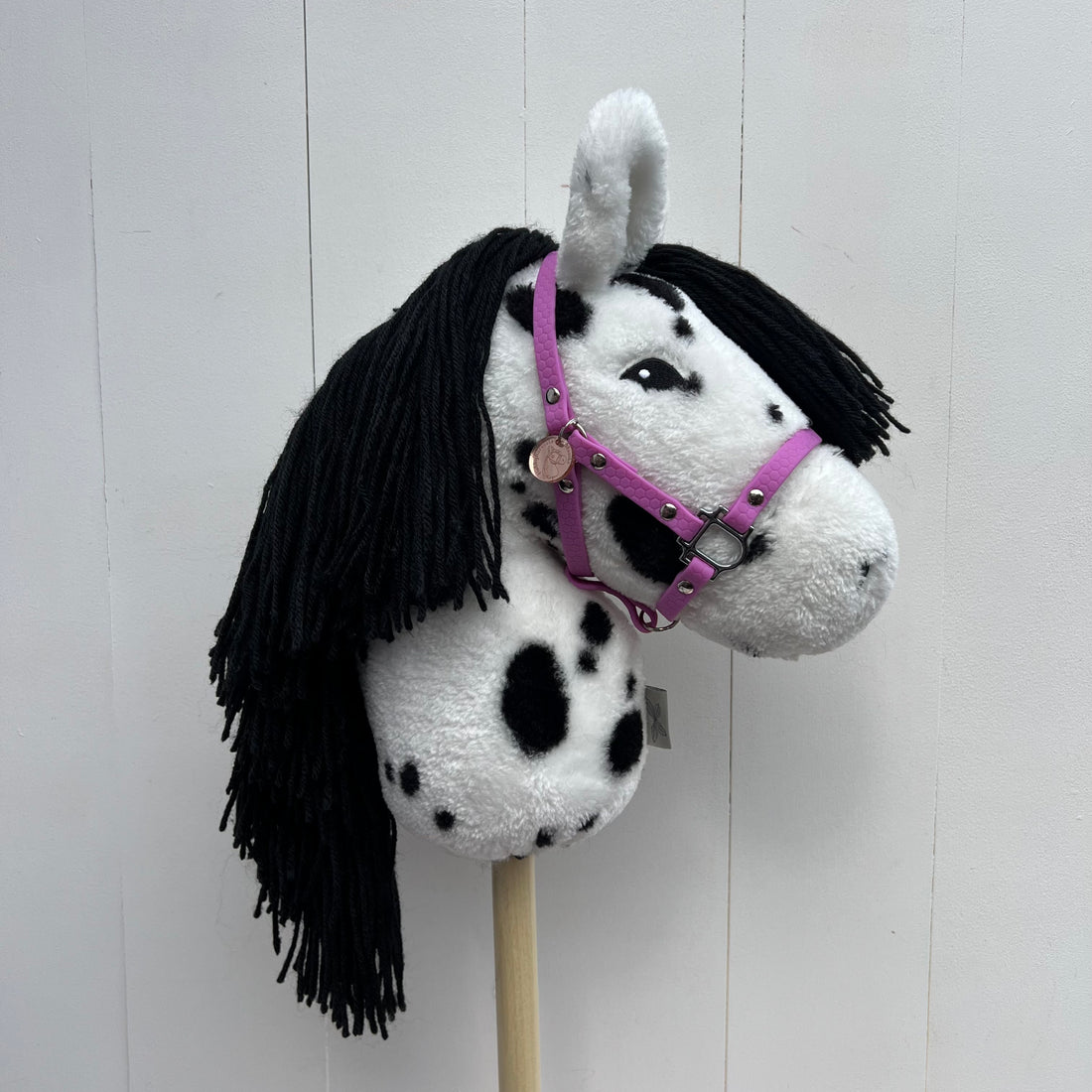 Halster / bitloos hoofdstel van band lavendel hobbyhorse ByAstryp / Stip de pony
