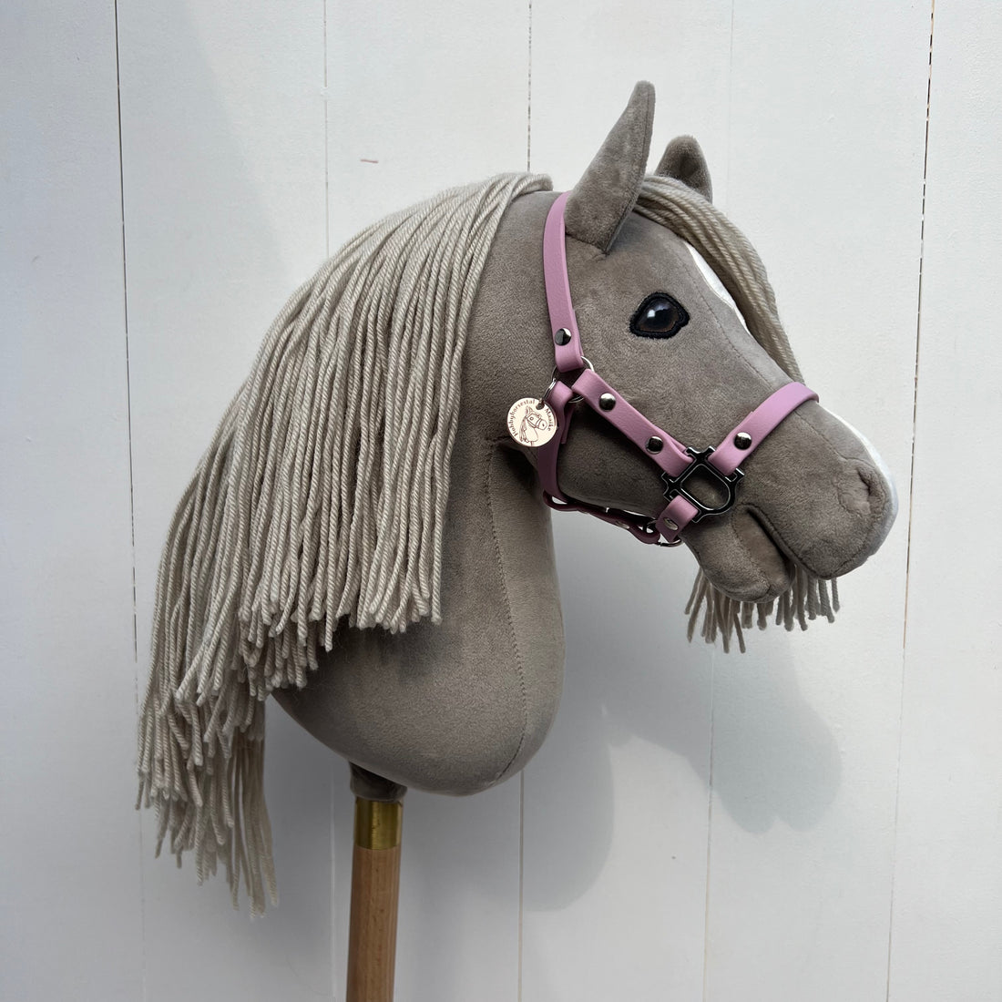 Halster / bitloos hoofdstel lila van band hobbyhorse Cheval Roi