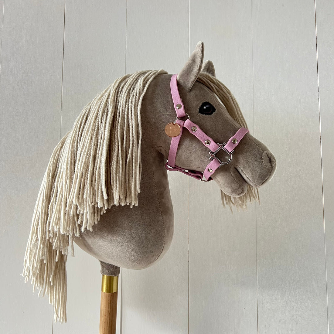 Halster / bitloos hoofdstel lila van band hobbyhorse Cheval Roi