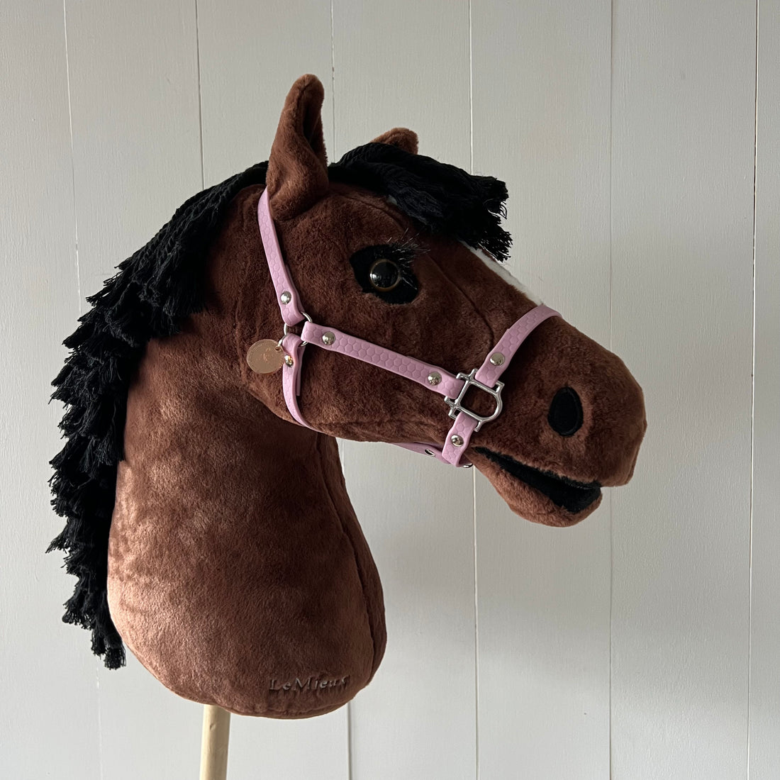 Halster / bitloos hoofdstel van band lila voor hobbyhorse LeMieux
