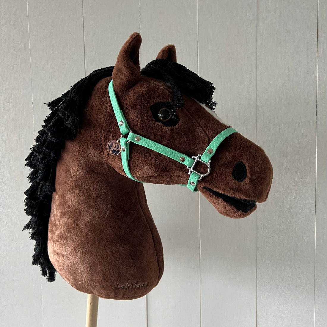 Halster / bitloos hoofdstel van band mint groen voor hobbyhorse LeMieux