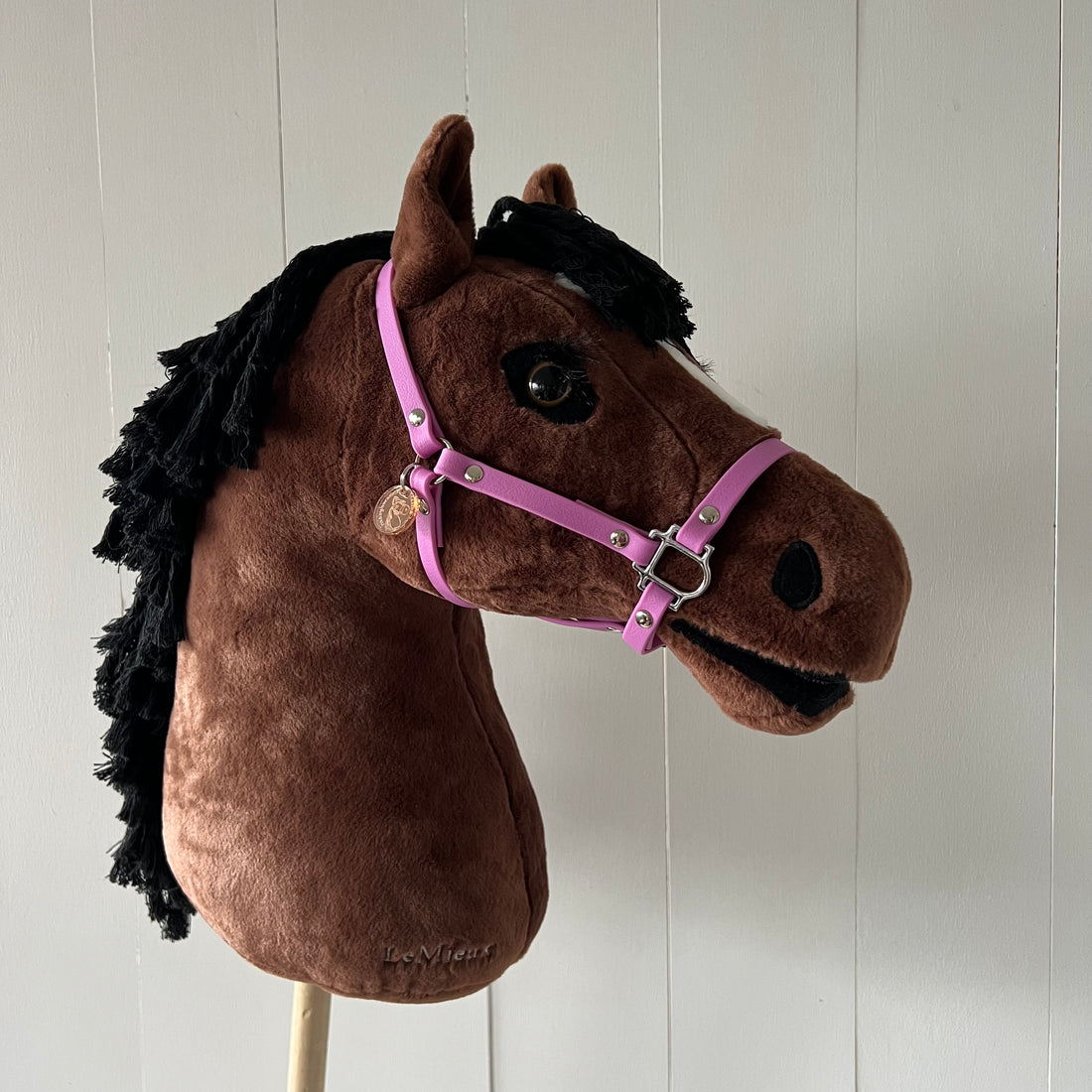 Halster / bitloos hoofdstel van band lavendel voor hobbyhorse LeMieux