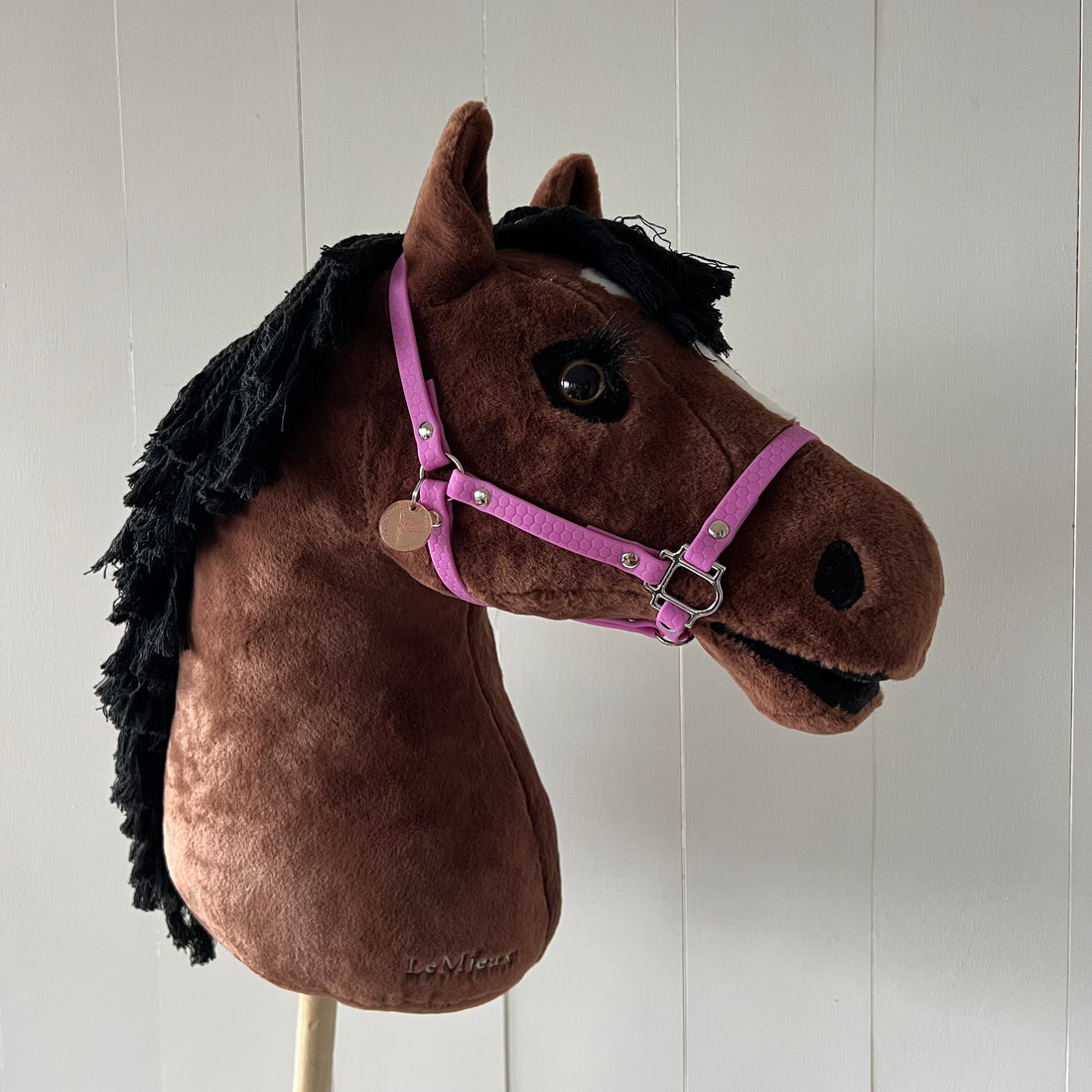 Halster / bitloos hoofdstel van band lavendel voor hobbyhorse LeMieux