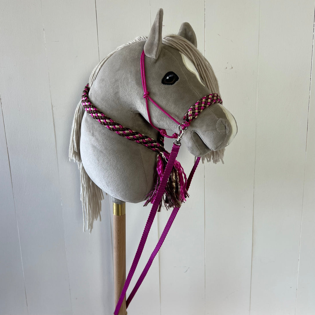 Touwsetje voor hobbyhorse ChevalRoi multicolour fuchsia / bruin / beige