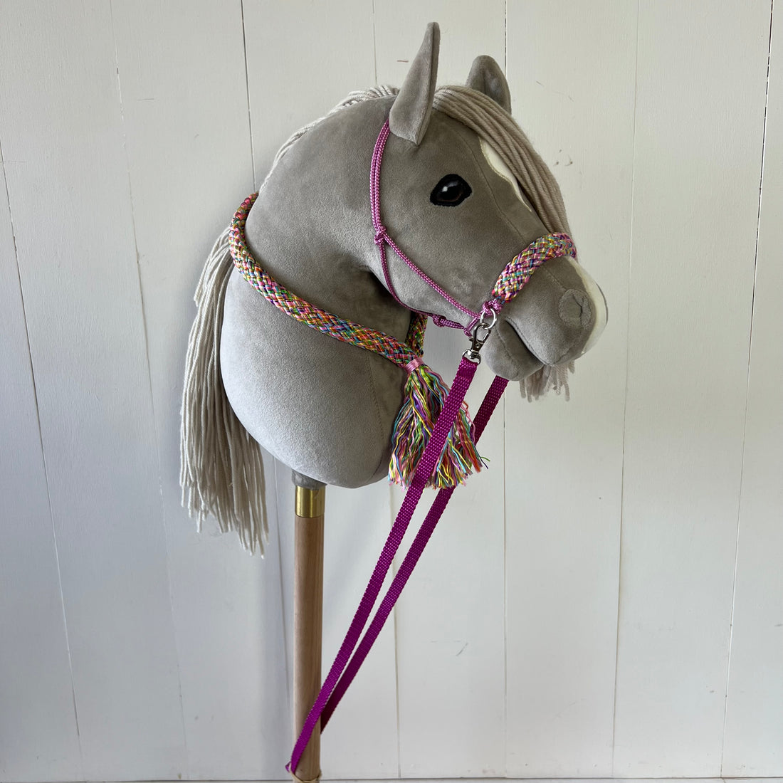 Touwsetje voor hobbyhorse ChevalRoi multicolour roze / oud roze / geel
