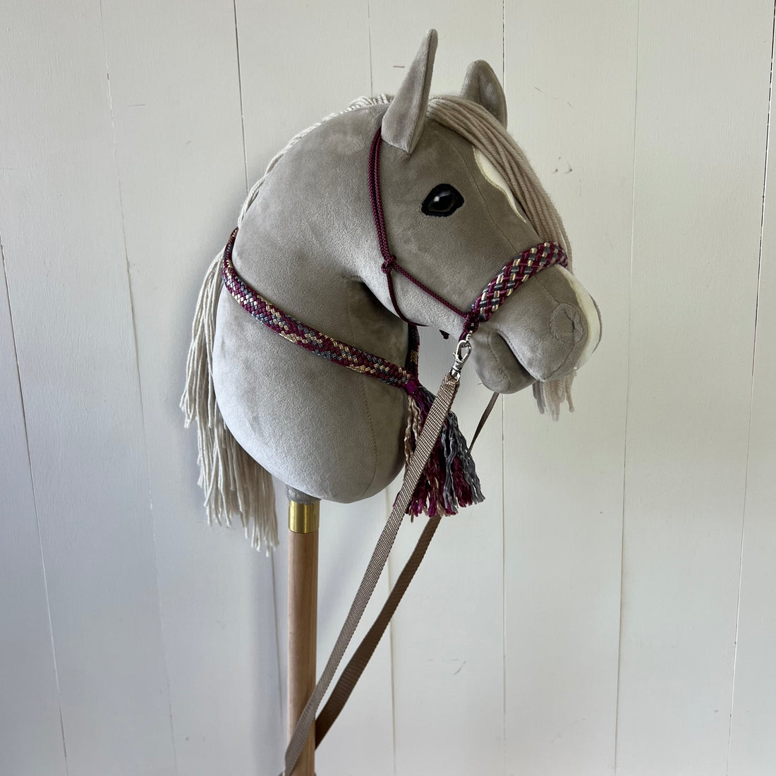 Touwsetje voor hobbyhorse ChevalRoi multicolour bordeaux / creme / grijs