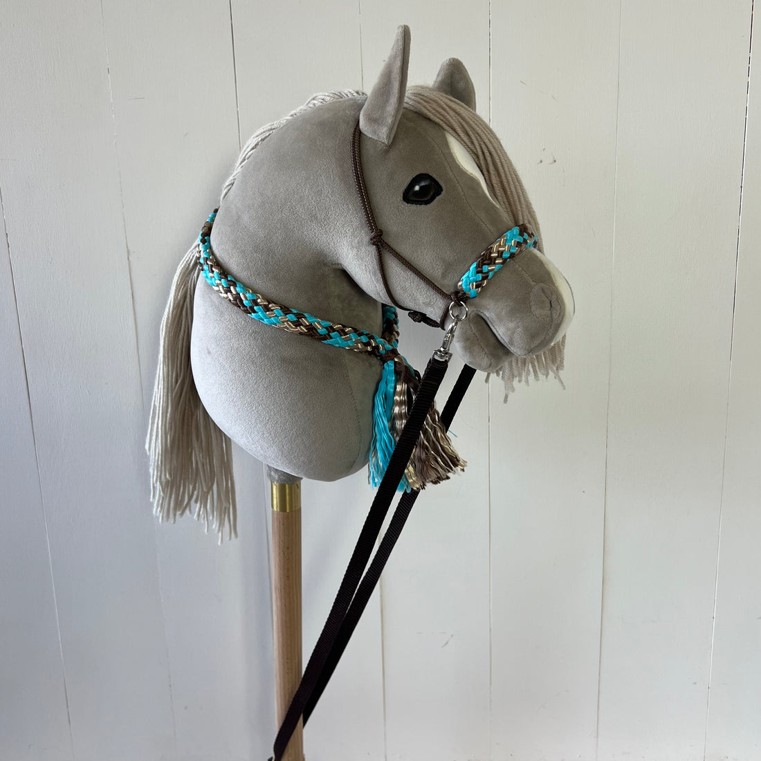 Touwsetje voor hobbyhorse ChevalRoi multicolour turquoise / bruin / beige