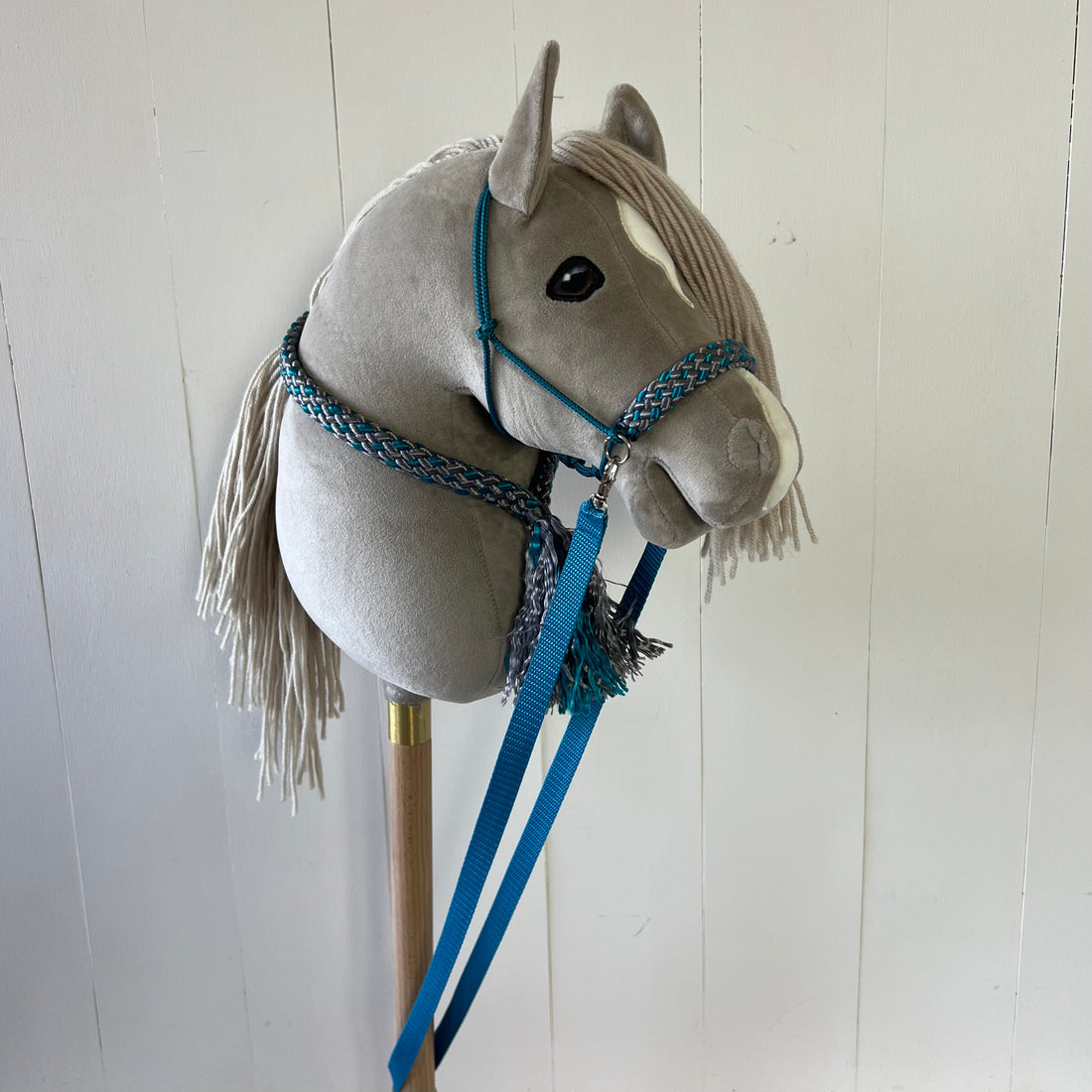 Touwsetje voor hobbyhorse ChevalRoi multicolour petrol / grijs