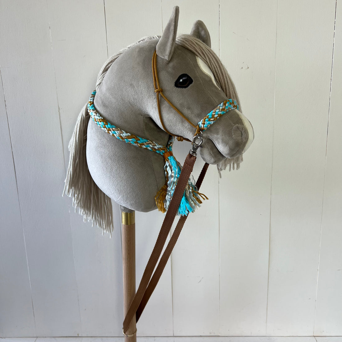 Touwsetje voor hobbyhorse ChevalRoi multicolour turquoise / bruin / crème