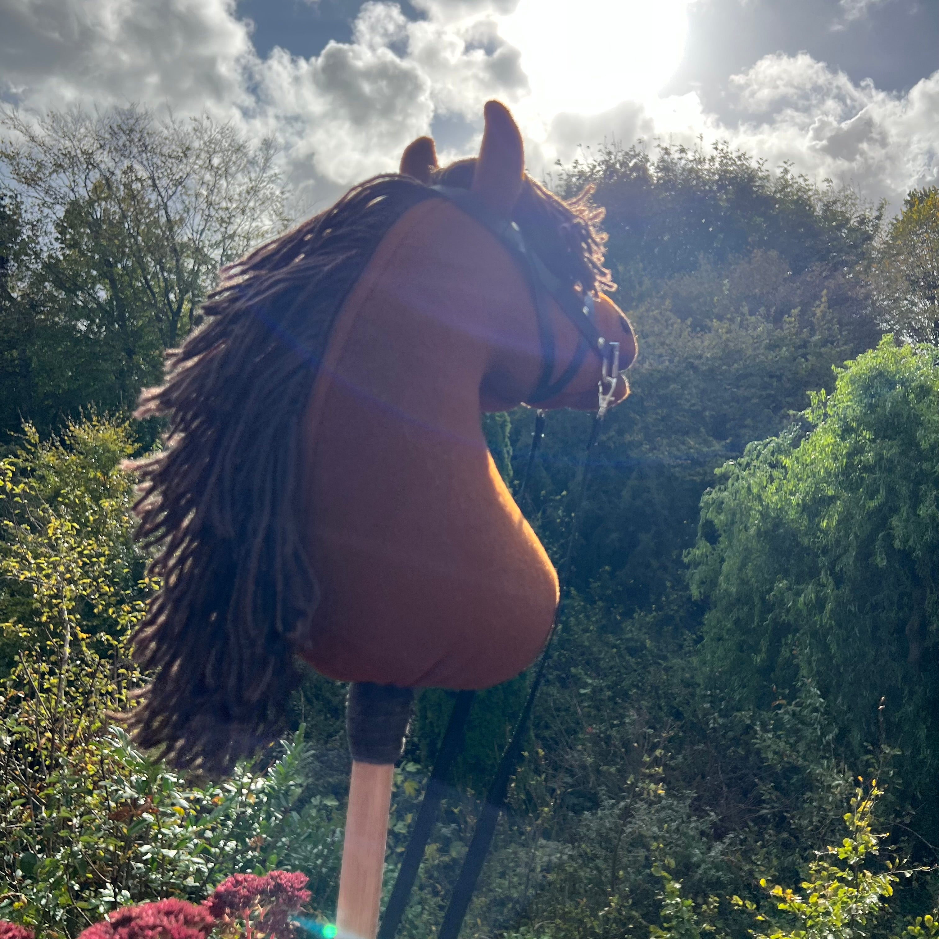 Hobbyhorse model Pony vos kleurig met Engels hoofdstel