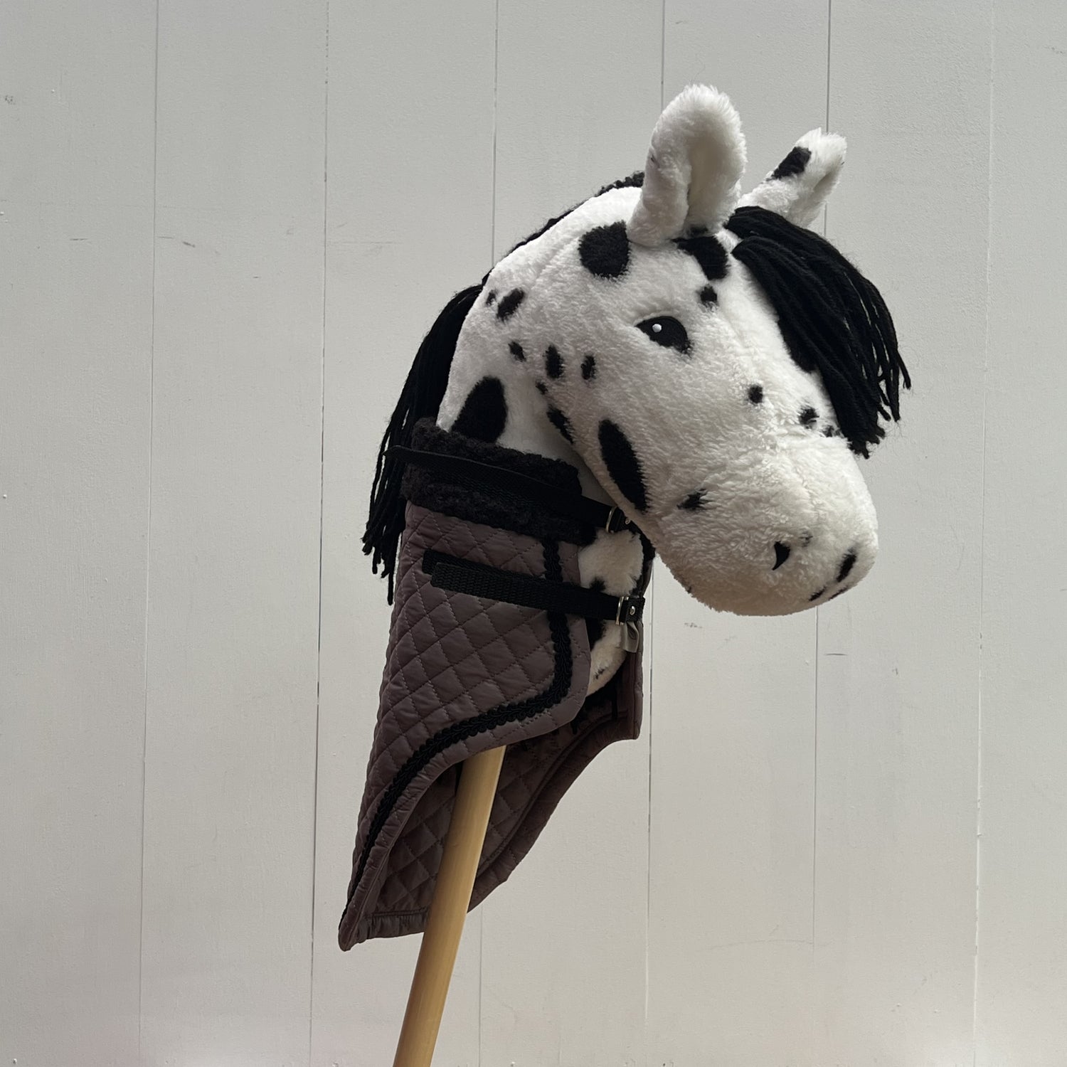 Dekentje kort By Astrup / Stip de pony grijs met zwart bandje