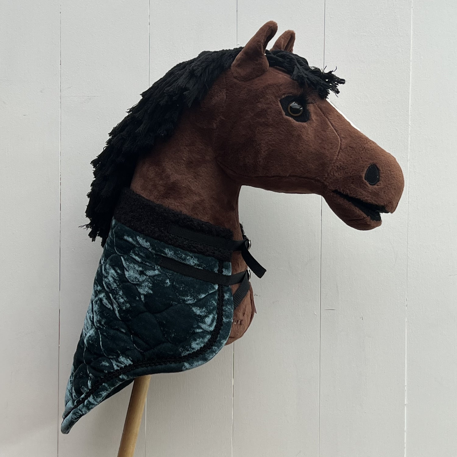 Dekentje kort LeMieux groen fluweel met zwart bandje