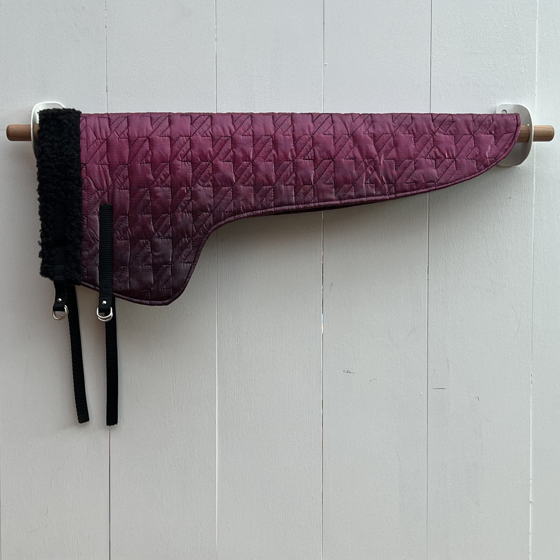 dekentje lang paars/ zwart glimmend