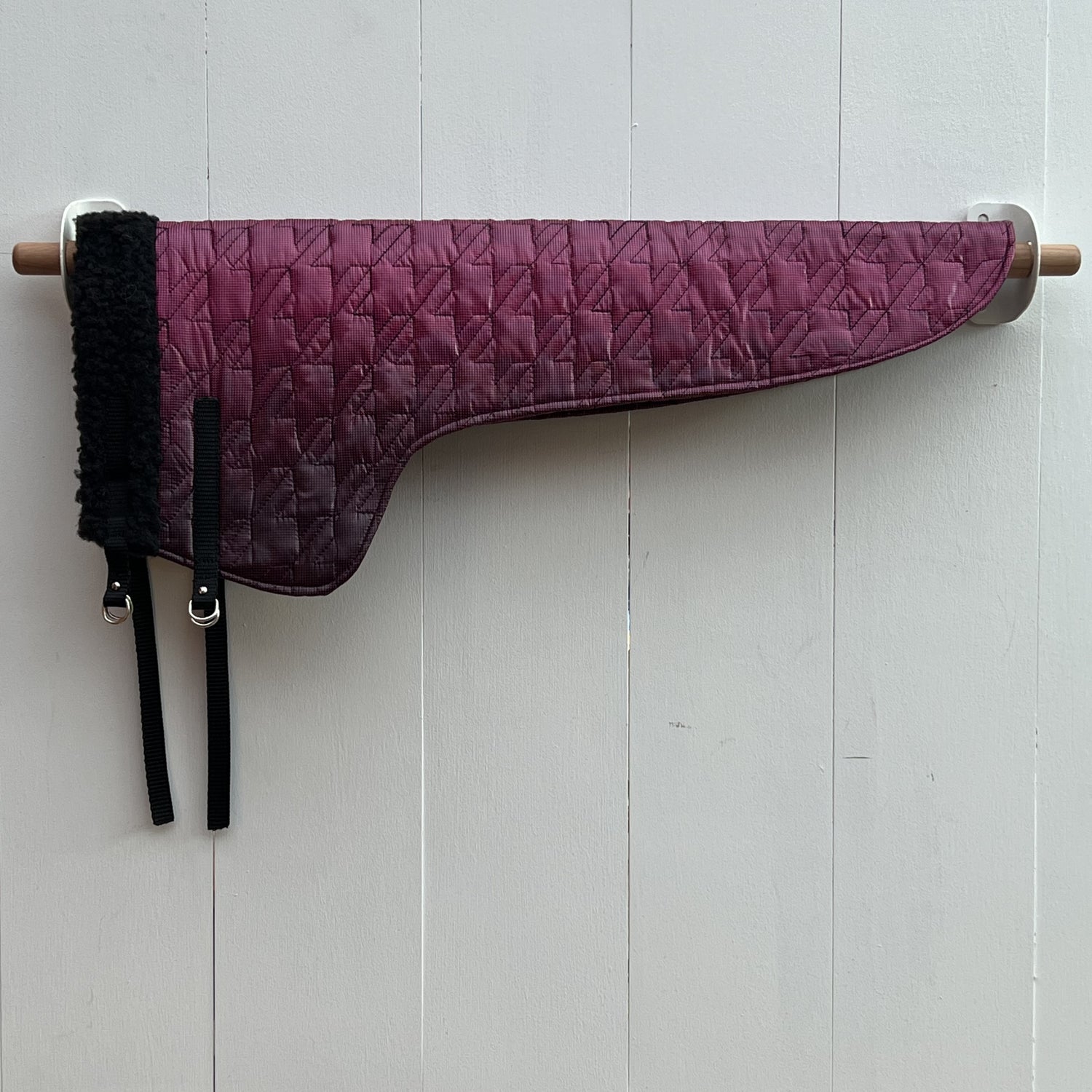 dekentje lang paars/ zwart glimmend