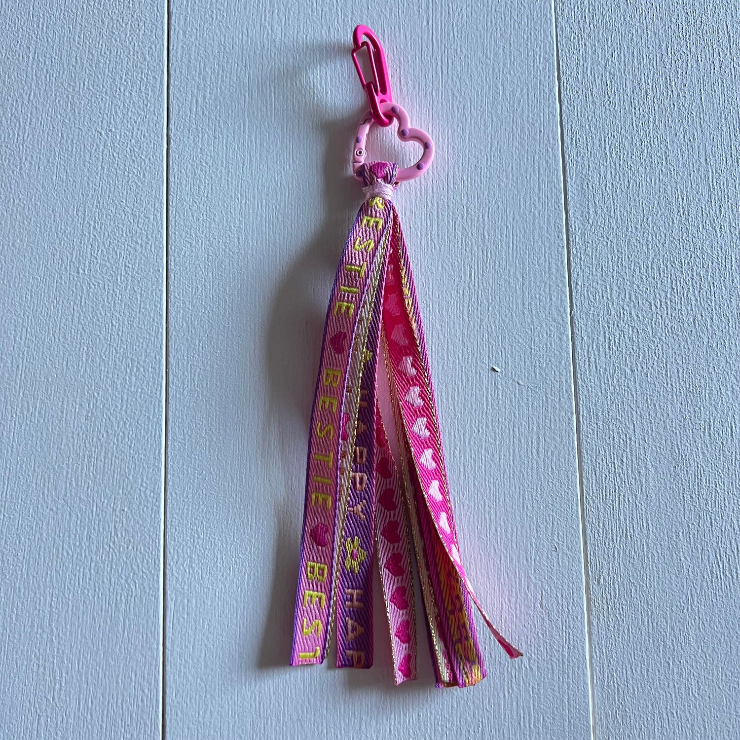 Sleutelhanger lint roze / fuchsia / paars (zonder hobbyhorse)