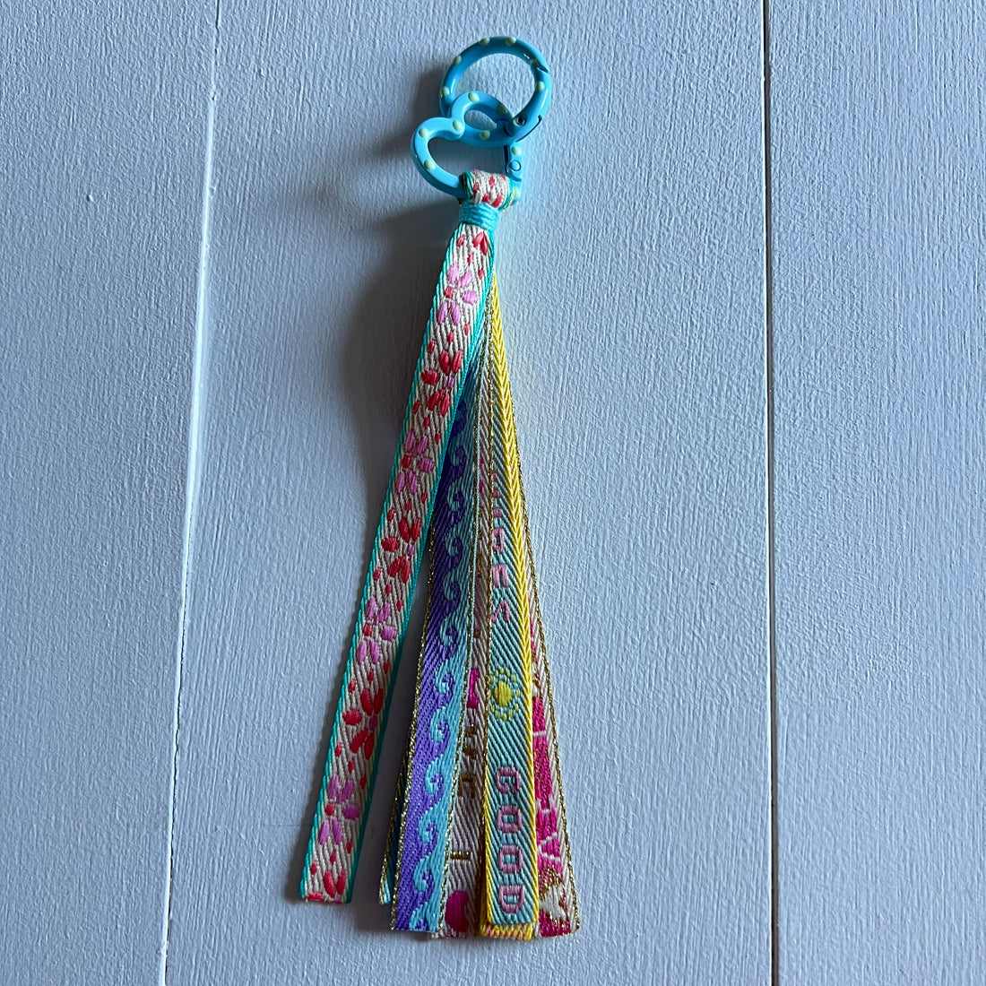 Sleutelhanger lint crème / lila / roze / blauw (zonder hobbyhorse)