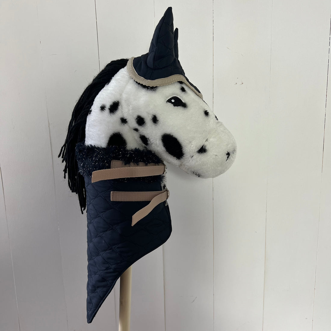 Dekentje kort By Astrup / Stip de pony donker blauw