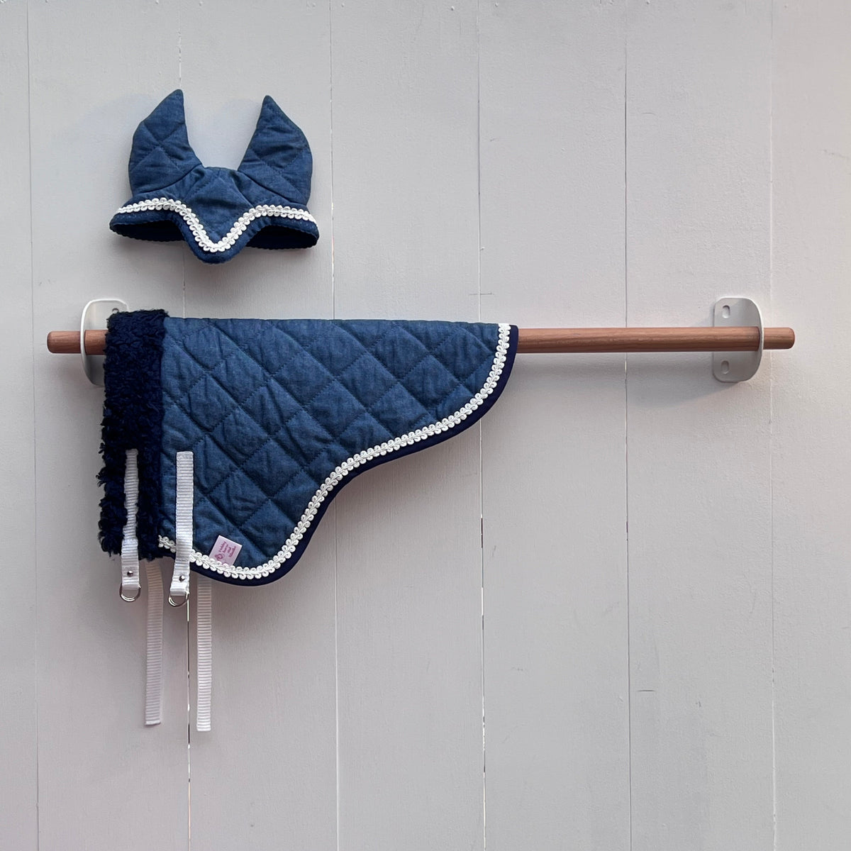 Dekentje kort blauw spijkerstof